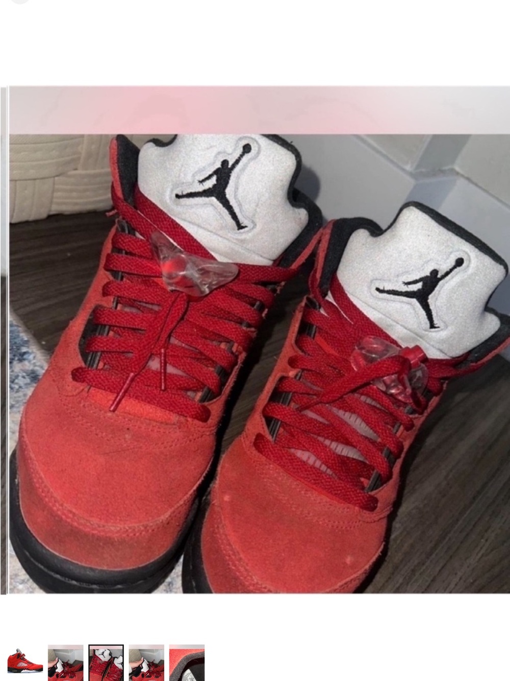 Jordan Red and Black High-Top Sneakers - Picture 3 of 4